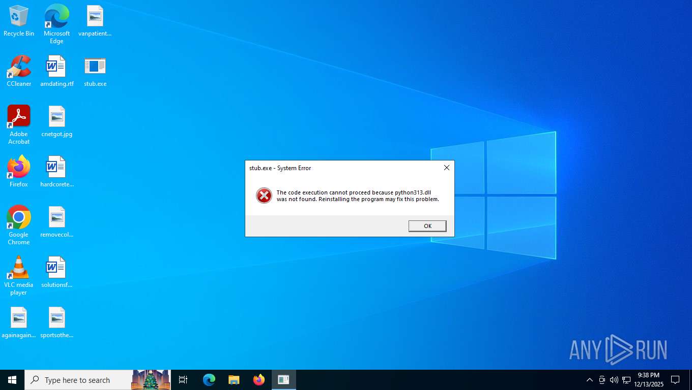 Malware analysis stub.exe Malicious activity | ANY.RUN - Malware ...