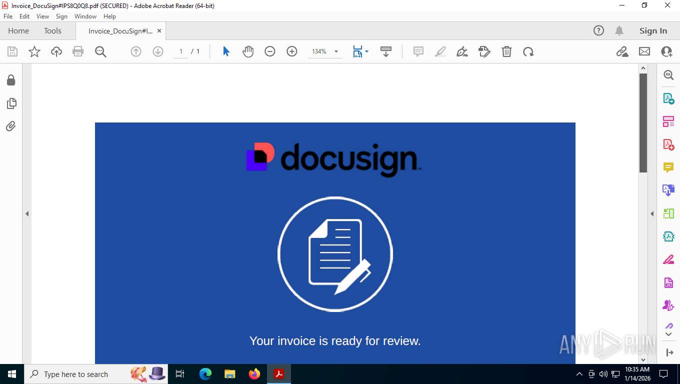 Malware analysis Invoice_DocuSign#IPS8Q0Q8.pdf Malicious activity | ANY ...