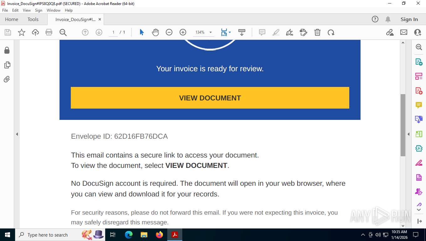 Malware analysis Invoice_DocuSign#IPS8Q0Q8.pdf Malicious activity | ANY ...