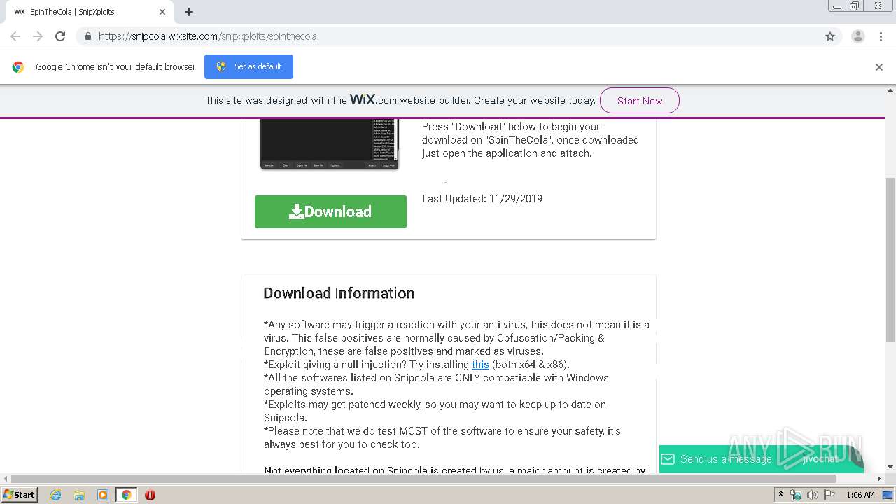 Https Snipcola Wixsite Com Snipxploits Spinthecola Any Run Free Malware Sandbox Online