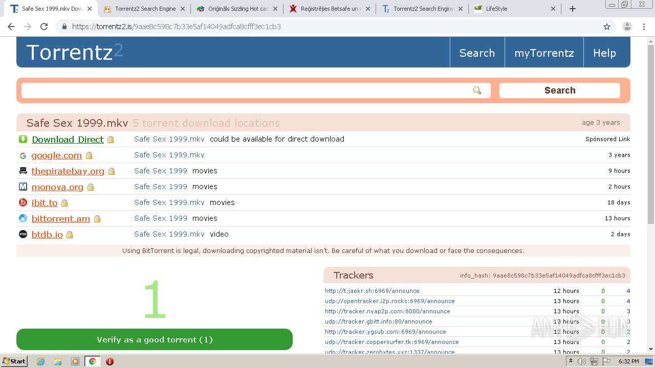 Malware analysis http://torrentz.eu Malicious activity | ANY.RUN - Malware  Sandbox Online