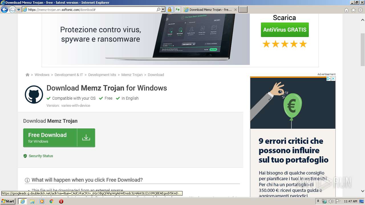 Memz Trojan En Softonic Com Download Any Run Free Malware Sandbox Online