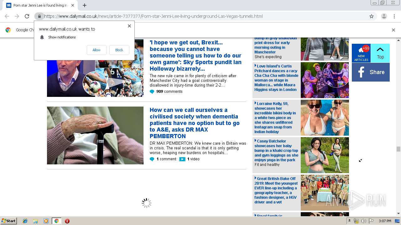 Malware analysis https://www.dailymail.co.uk/news/article-7377377/Porn -star-Jenni-Lee-living-underground-Las-Vegas-tunnels.html Malicious  activity | ANY.RUN - Malware Sandbox Online