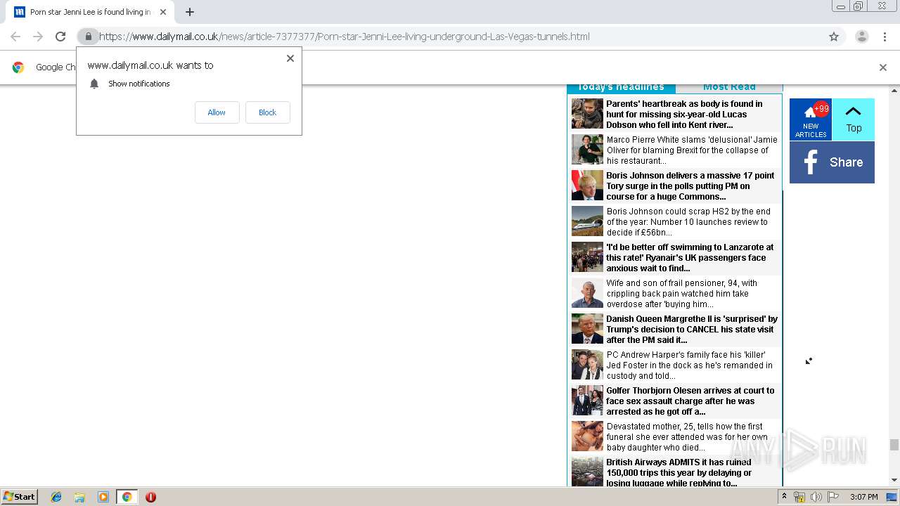 Malware analysis https://www.dailymail.co.uk/news/article-7377377/Porn-star- Jenni-Lee-living-underground-Las-Vegas-tunnels.html Malicious activity |  ANY.RUN - Malware Sandbox Online