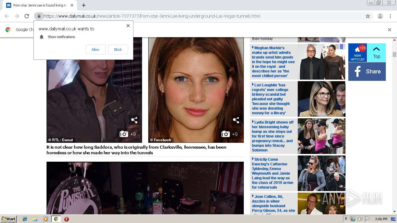 Malware analysis https://www.dailymail.co.uk/news/article-7377377/Porn-star- Jenni-Lee-living-underground-Las-Vegas-tunnels.html Malicious activity |  ANY.RUN - Malware Sandbox Online