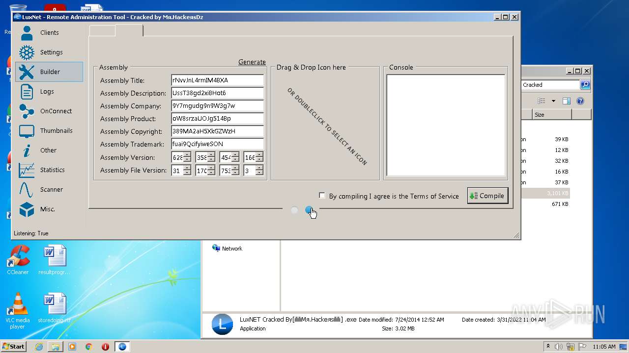 Malware analysis LuxNET RAT Cracked.zip Malicious activity | ANY.RUN - Malware Sandbox Online
