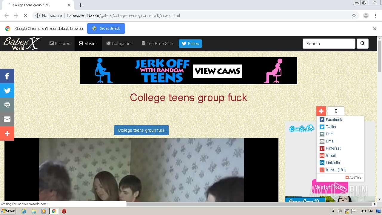 Malware analysis  http://babesxworld.com/gallery/college-teens-group-fuck/index.html  Malicious activity | ANY.RUN - Malware Sandbox Online