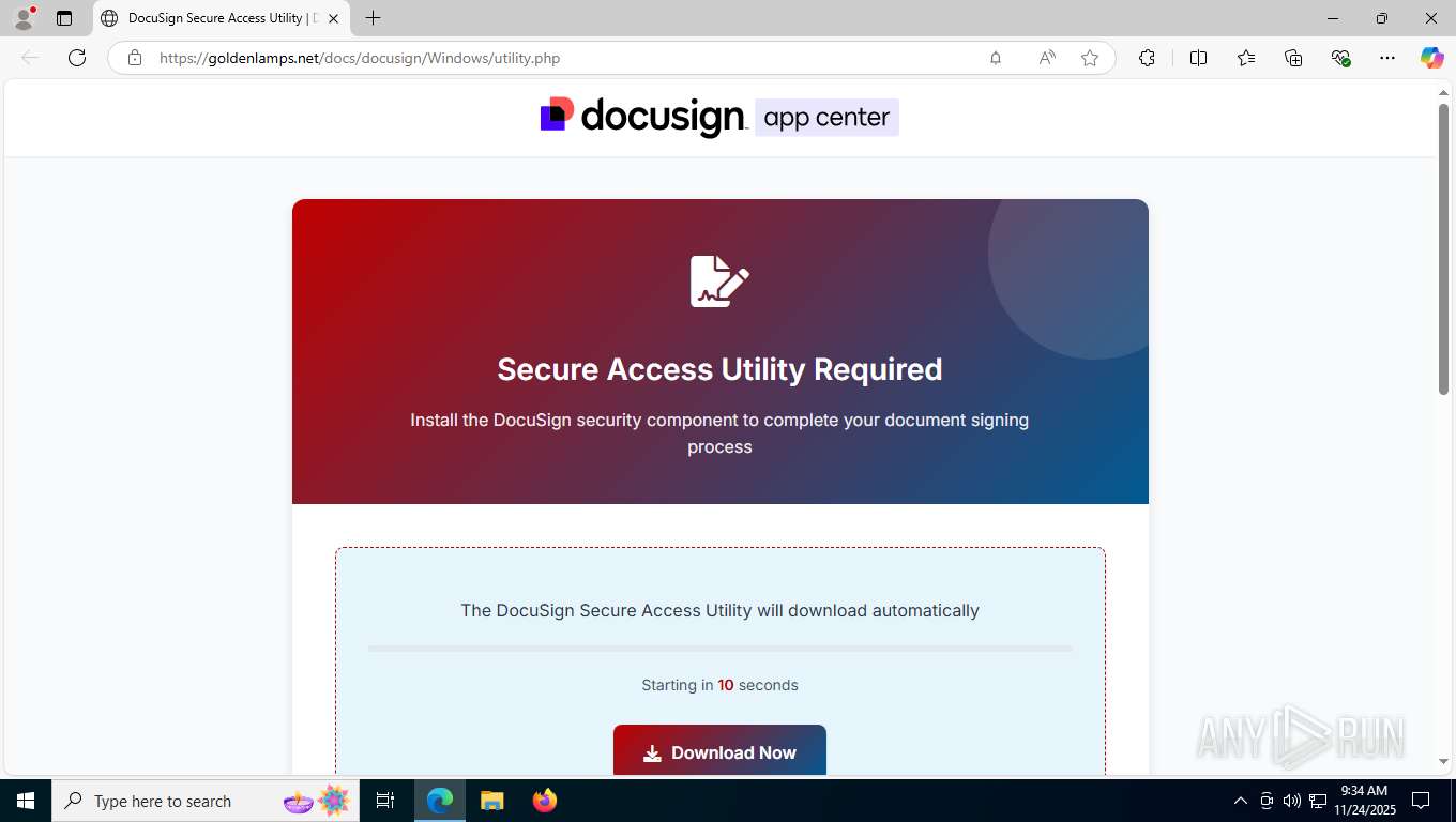 Malware analysis https://goldenlamps.net/docs/docusign/ Malicious ...