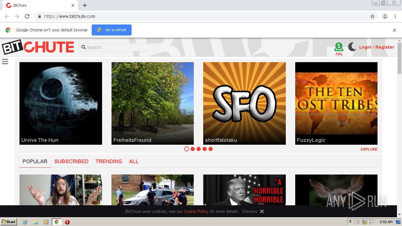Malware analysis http://www bitchute com Malicious activity ANY RUN