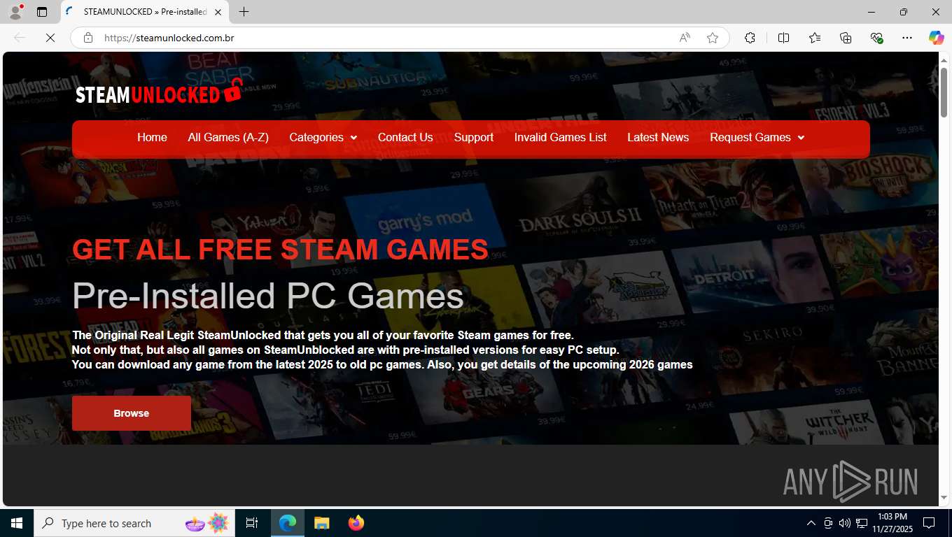 Malware analysis https://steamunlocked.com.br/ Malicious activity | ANY ...