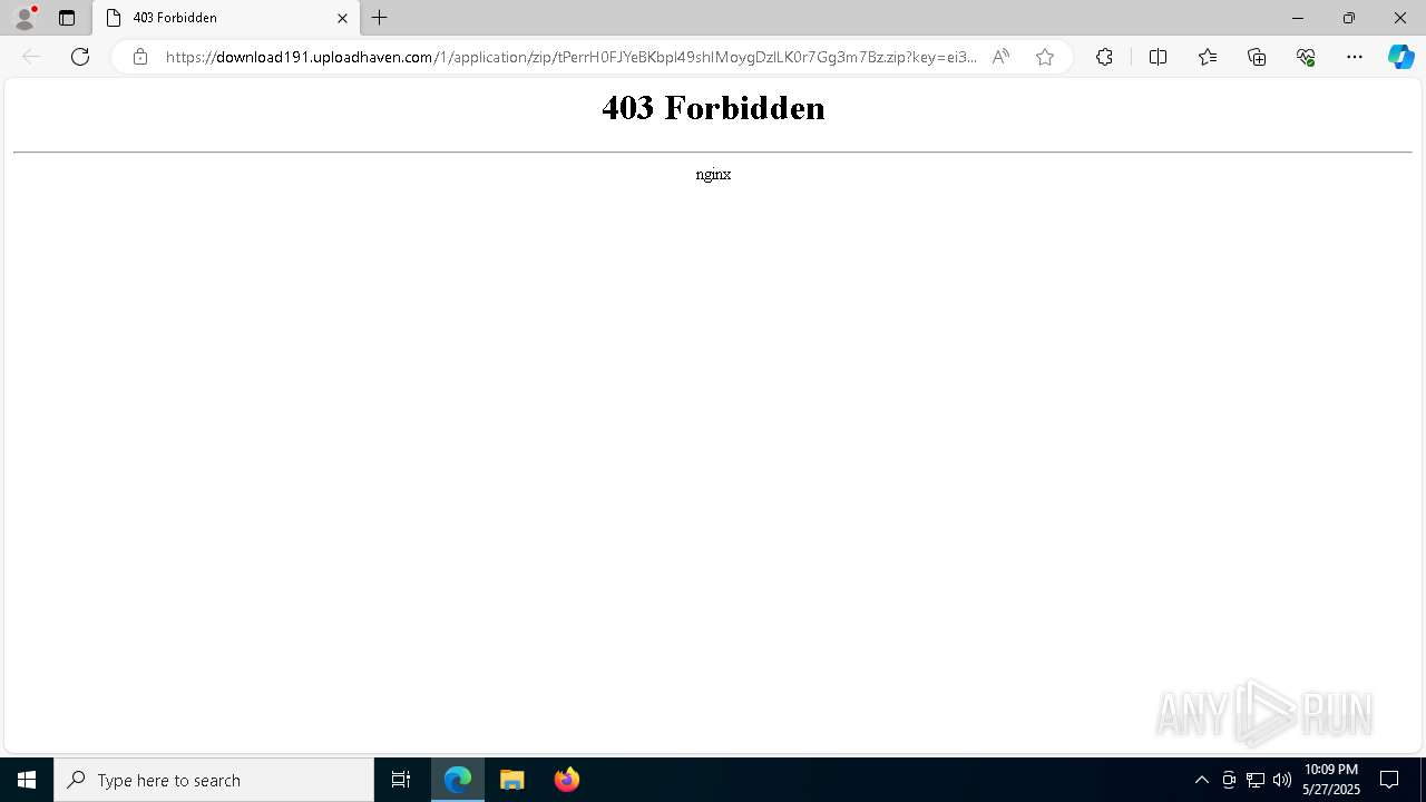Malware analysis https://download191.uploadhaven.com/1/application/zip ...