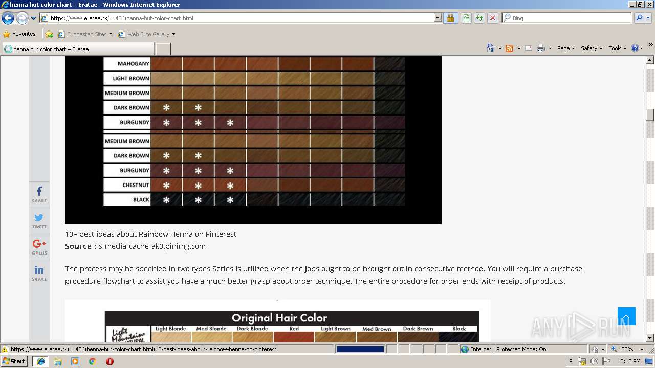 Rainbow Henna Color Chart