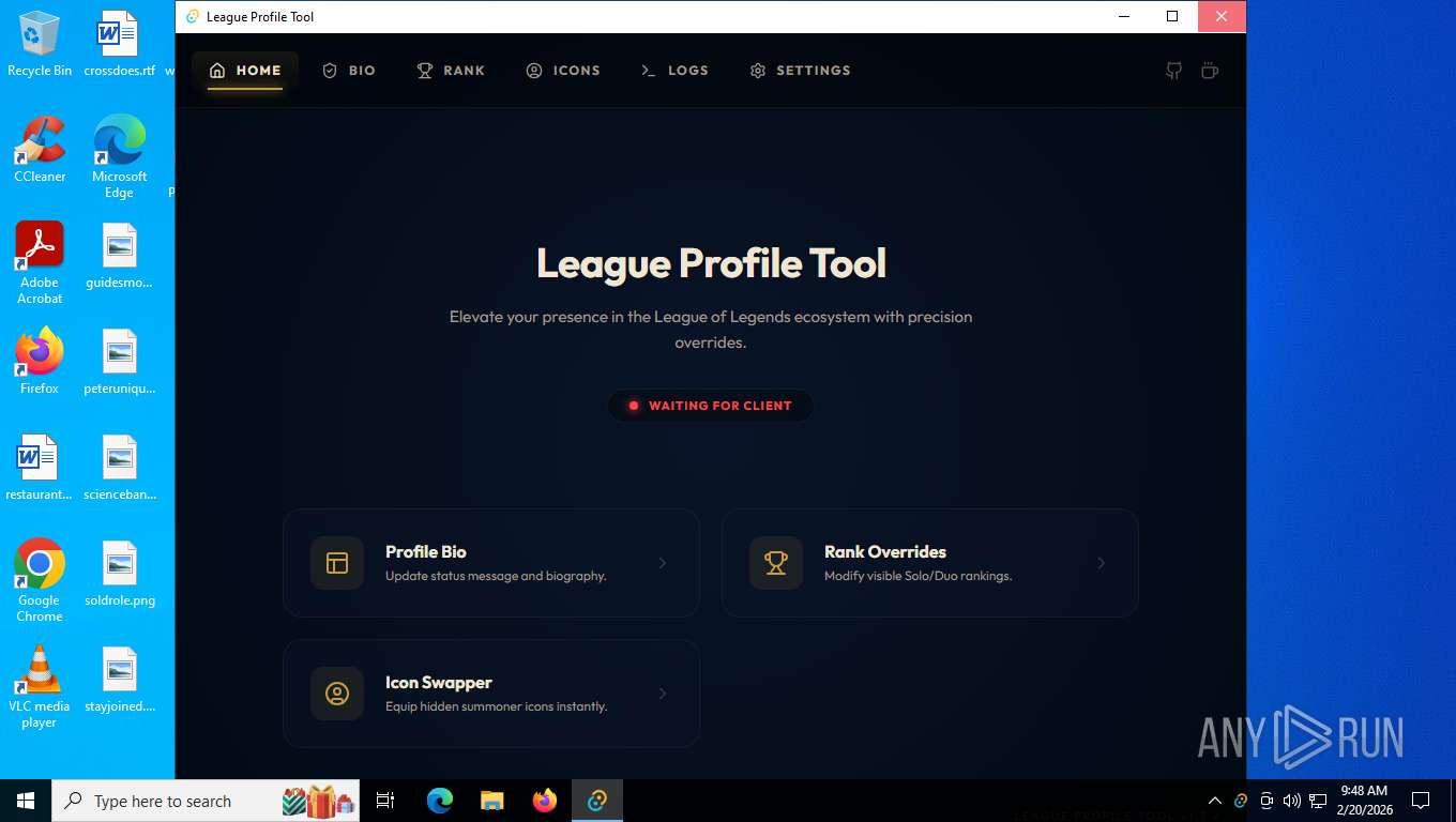 Malware analysis League.Profile.Tool_1.3.7_x64_en-US.msi Malicious ...
