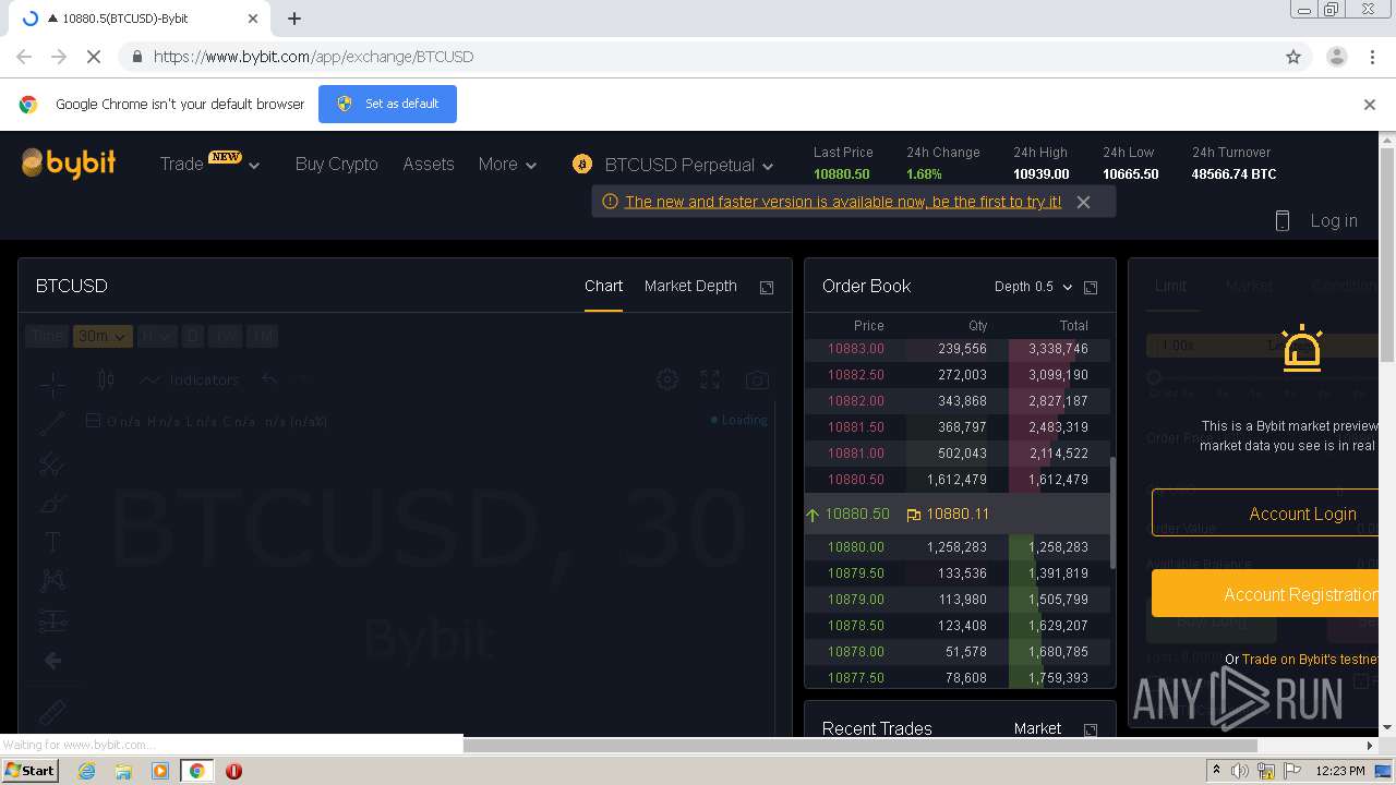Malware analysis https://www.bybit.com/app/exchange/BTCUSD No threats  detected | ANY.RUN - Malware Sandbox Online