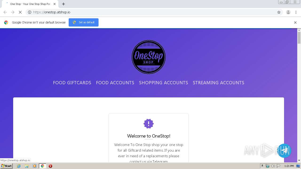 Malware analysis onestop.atshop.io Malicious activity | ANY.RUN -  Malware Sandbox Online