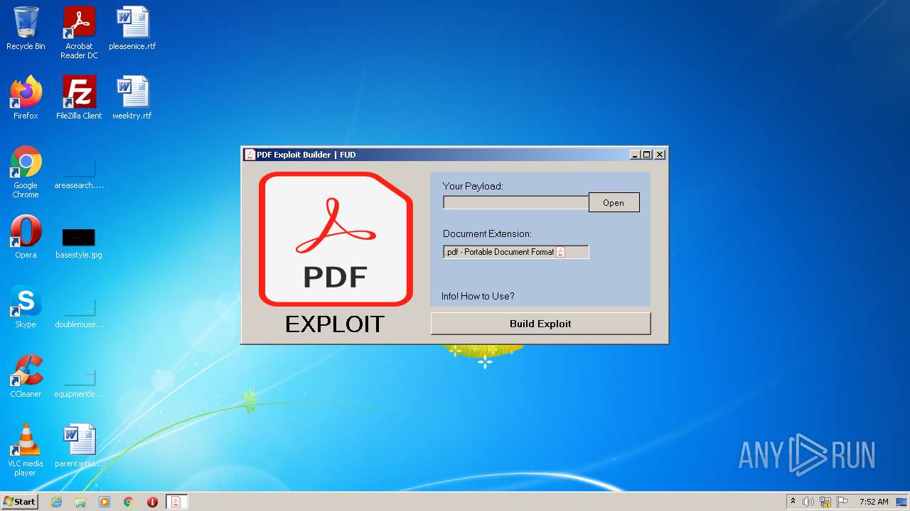 Malware analysis PDF Exploit Builder.exe Malicious activity | ANY.RUN ...