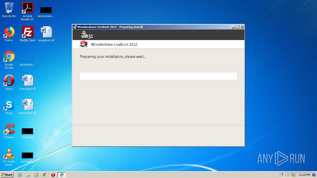 Malware analysis Wondershare LiveBoot 2012_7.0.1_Soft32.exe