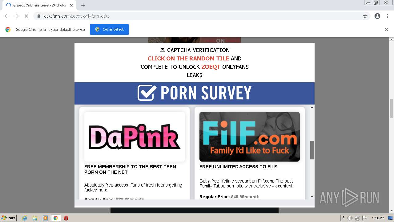 Malware analysis https://leaksfans.com/zoeqt-onlyfans-leaks Malicious  activity | ANY.RUN - Malware Sandbox Online