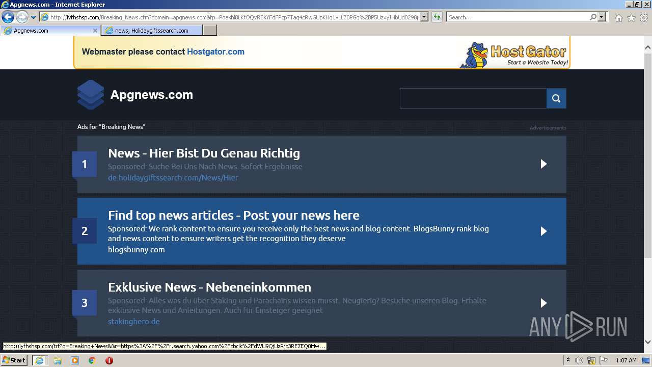 Malware Analysis Http www apgnews cgi sys suspendedpage cgi