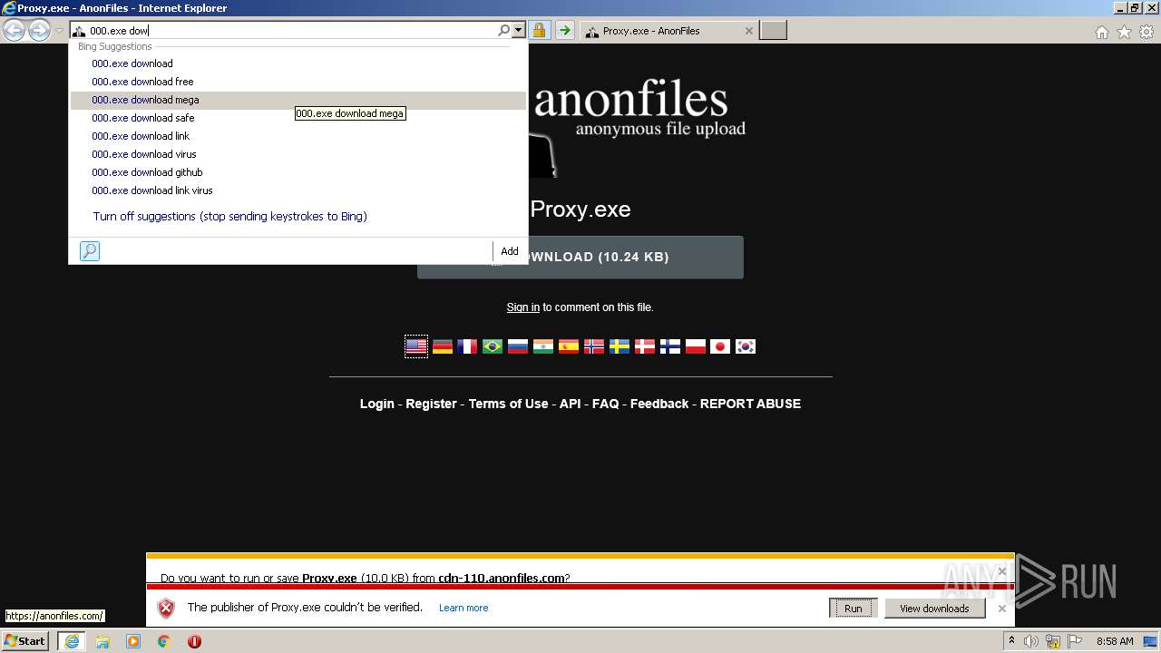 Https Anonfiles Com V5q7k5dfo9 Proxy Exe Any Run Free Malware Sandbox Online