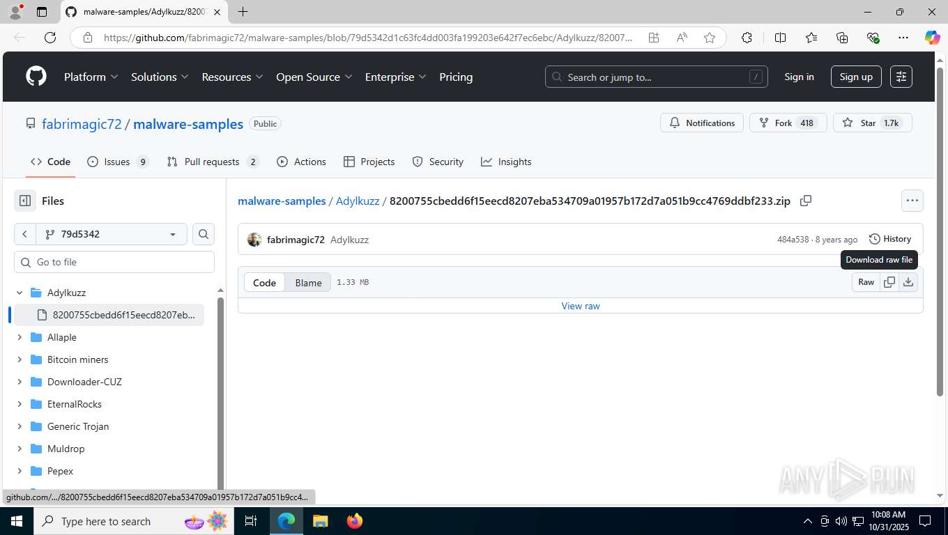 Malware analysis https://github.com/fabrimagic72/malware-samples/blob ...