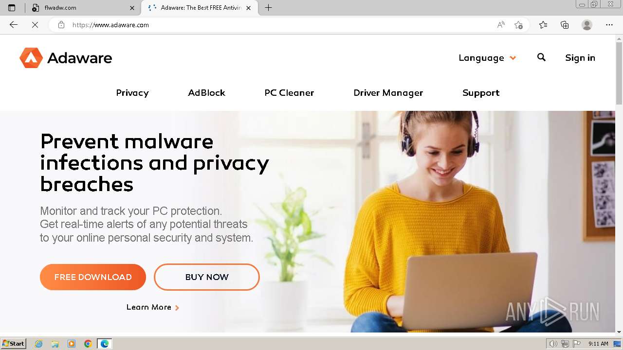 Malware analysis https://flwadw.com/ Malicious activity | ANY.RUN ...