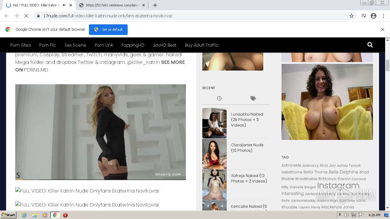 Malware analysis https://17nude.com/full-video-killer-katrin-nude-onlyfans-ekaterina-novikova/  Malicious activity | ANY.RUN - Malware Sandbox Online