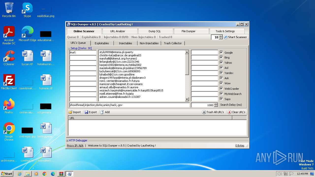 Malware Analysis SQLI Dumper V.8.5.Rar Malicious Activity | ANY.