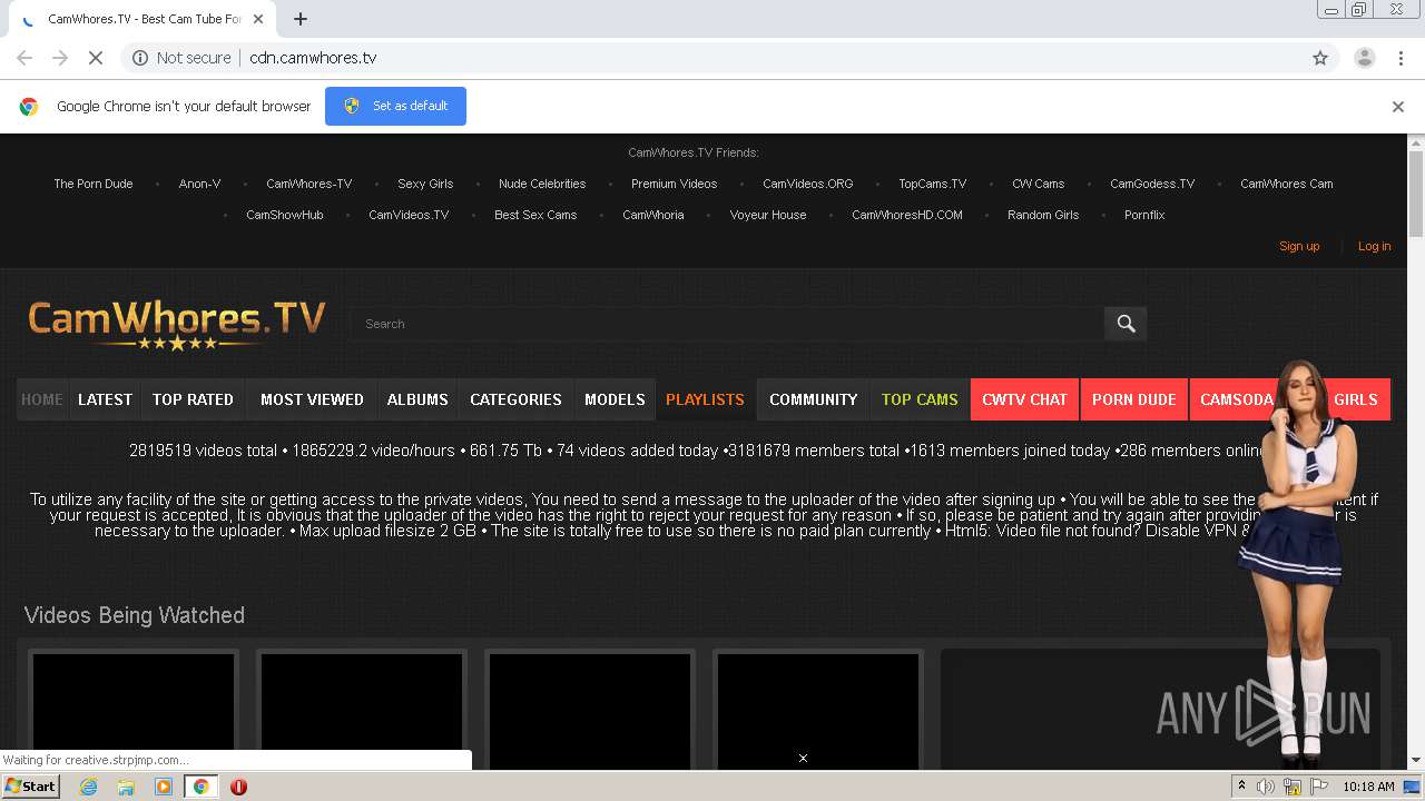 Malware Analysis Cdncamwhorestv Malicious Activity Anyrun