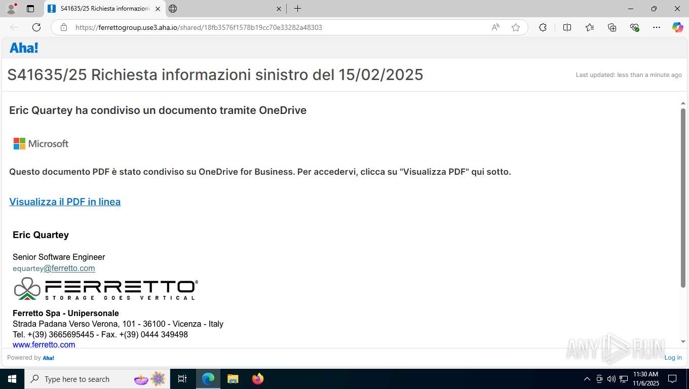 Malware analysis https://eur01.safelinks.protection.outlook.com/?url ...