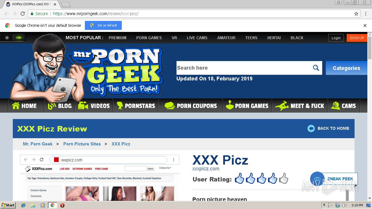 Malware analysis https://www.mrporngeek.com/review/xxx-picz/ No threats  detected | ANY.RUN - Malware Sandbox Online