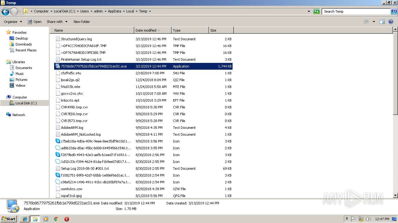 Malware Analysis 7576b8677975261fbb1e799d0231ec01 Exe Malicious
