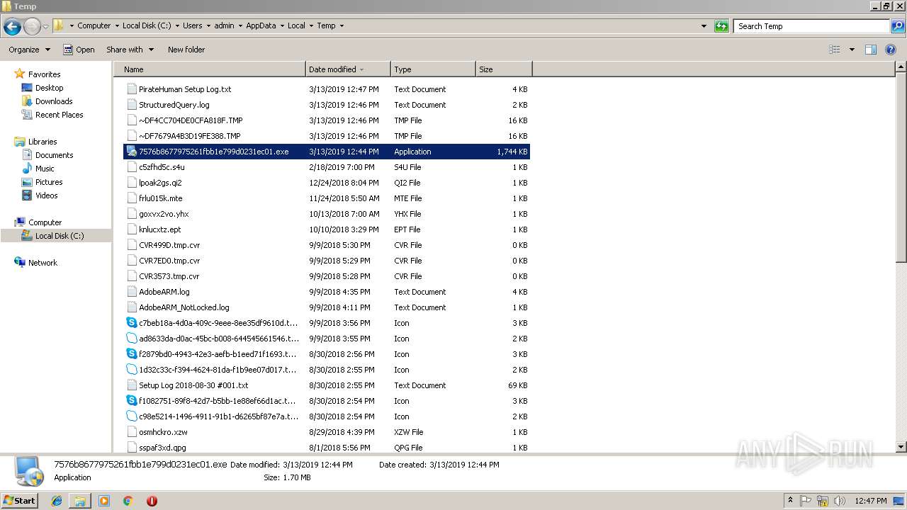 Malware analysis 7576b8677975261fbb1e799d0231ec01.exe Malicious ...