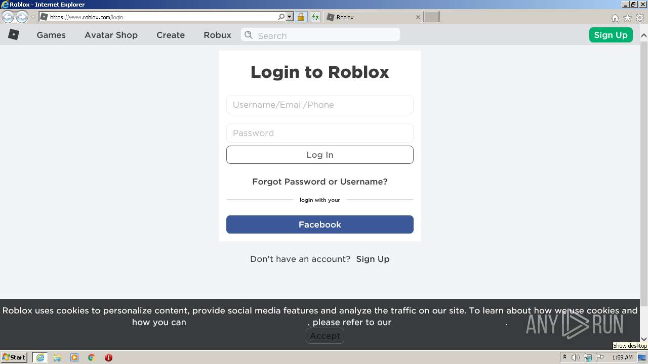 Https Www Roblox Com Login Any Run Free Malware Sandbox Online - www roblox com login with facebook