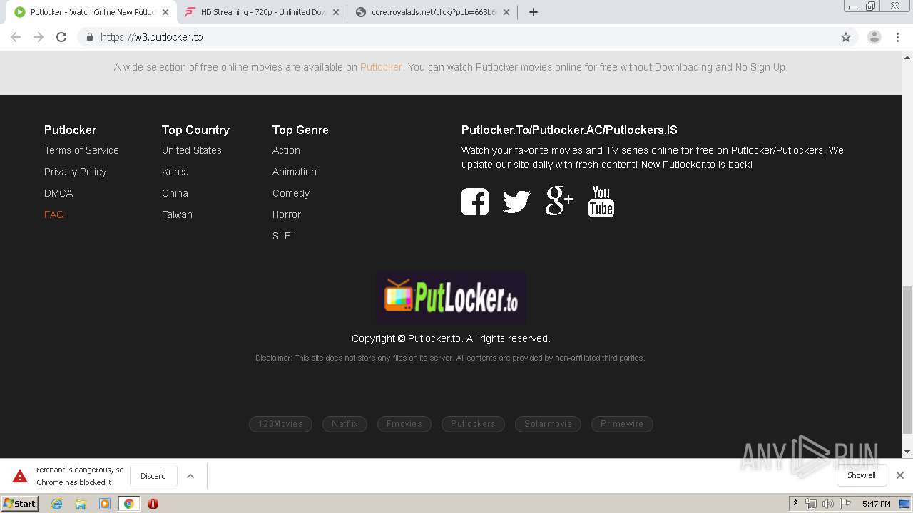 Malware analysis https w3.putlocker.to Malicious activity ANY.RUN Malware Sandbox Online