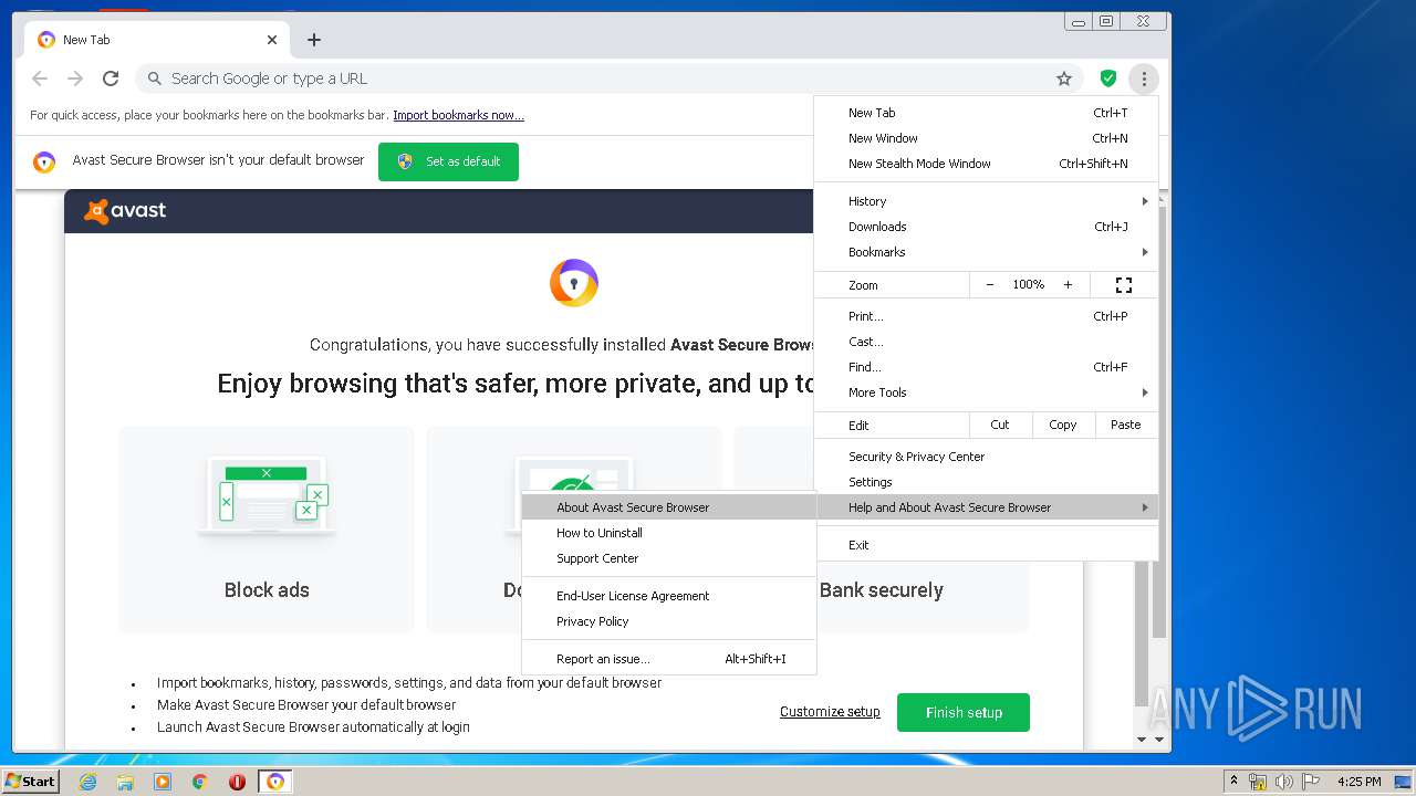 Cdn Download Avastbrowser Com Avast Avast Secure Browser Setup Exe Any Run Free Malware Sandbox Online