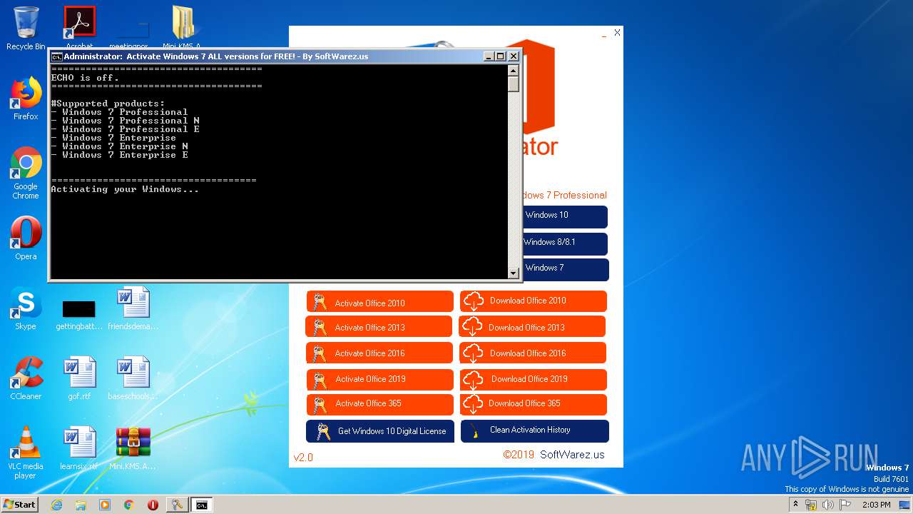 Malware analysis Mini.KMS.AU.2.0.rar Malicious activity | ANY.RUN - Malware  Sandbox Online