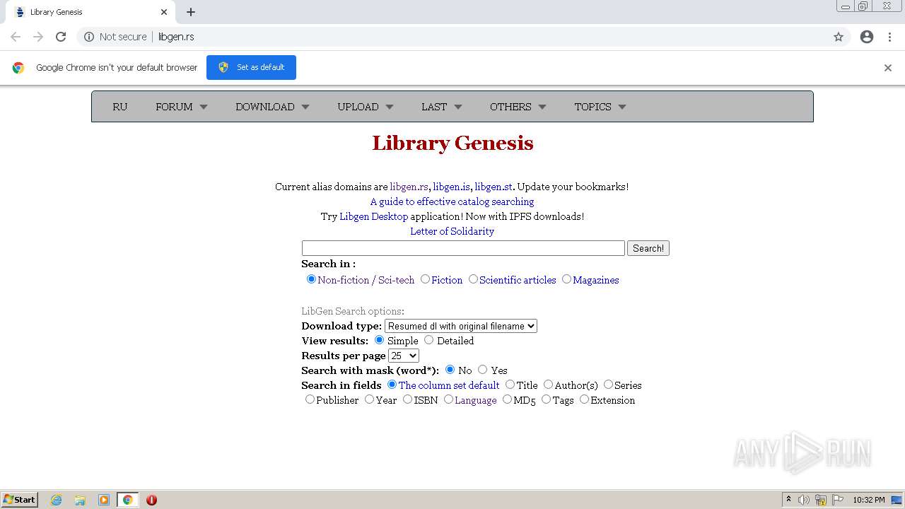 Malware analysis http://libgen.rs Malicious activity | ANY.RUN ...