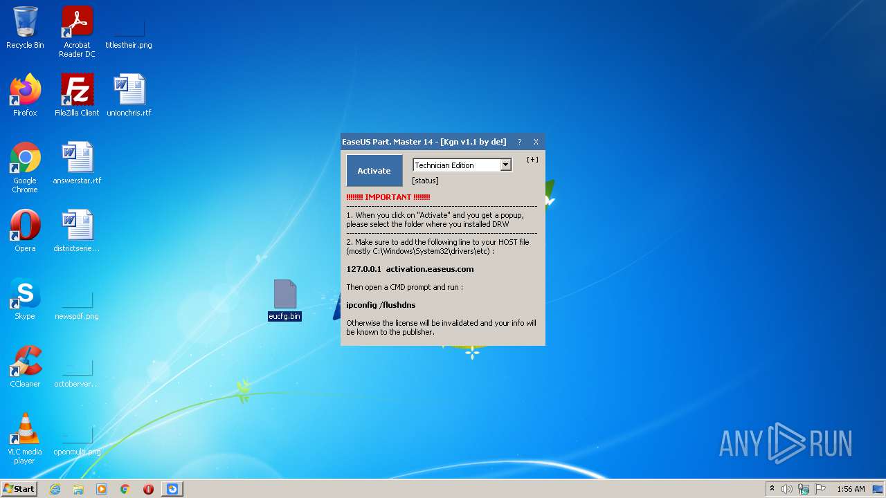 Malware analysis 3. EaseUS PM v14.x Activator v1.1.exe Malicious