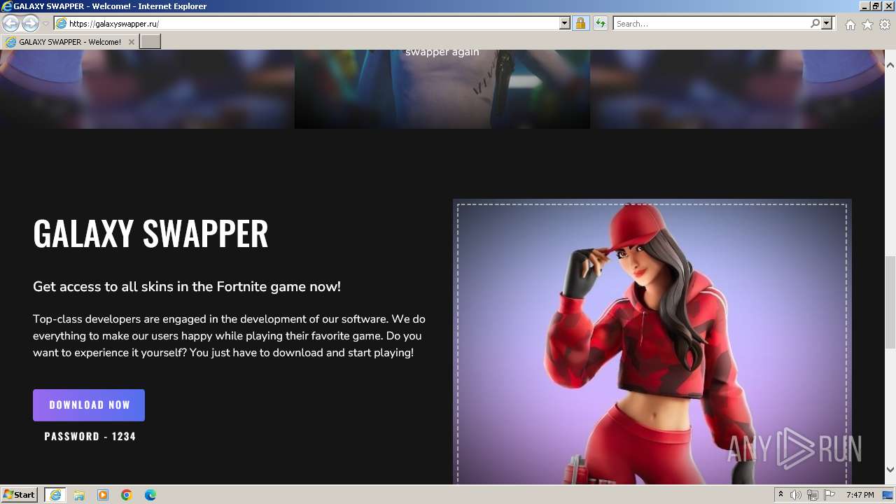 Malware analysis https://galaxyswapper.ru/ Malicious activity | ANY.RUN -  Malware Sandbox Online