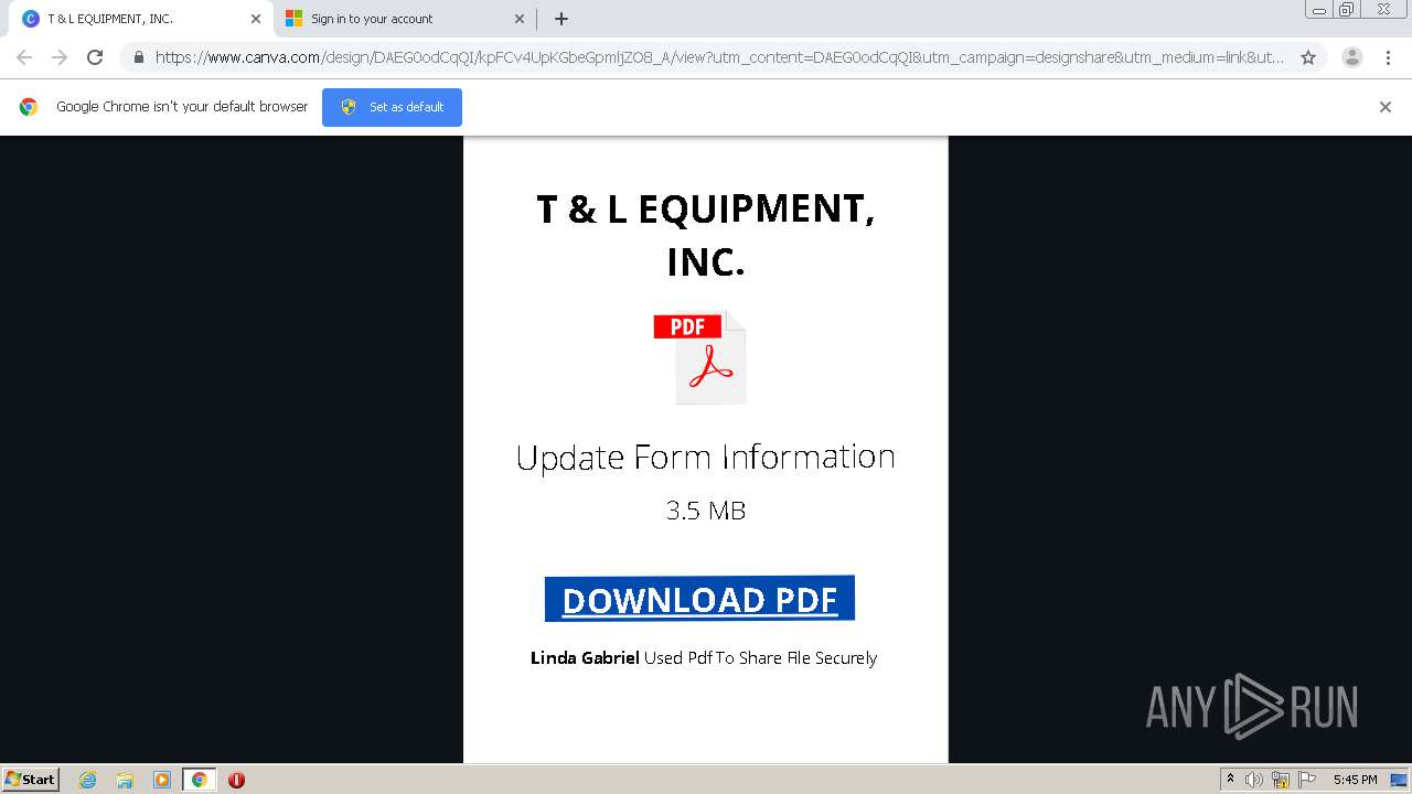 Malware analysis https//bit.ly/3jFarGq Malicious activity ANY.RUN