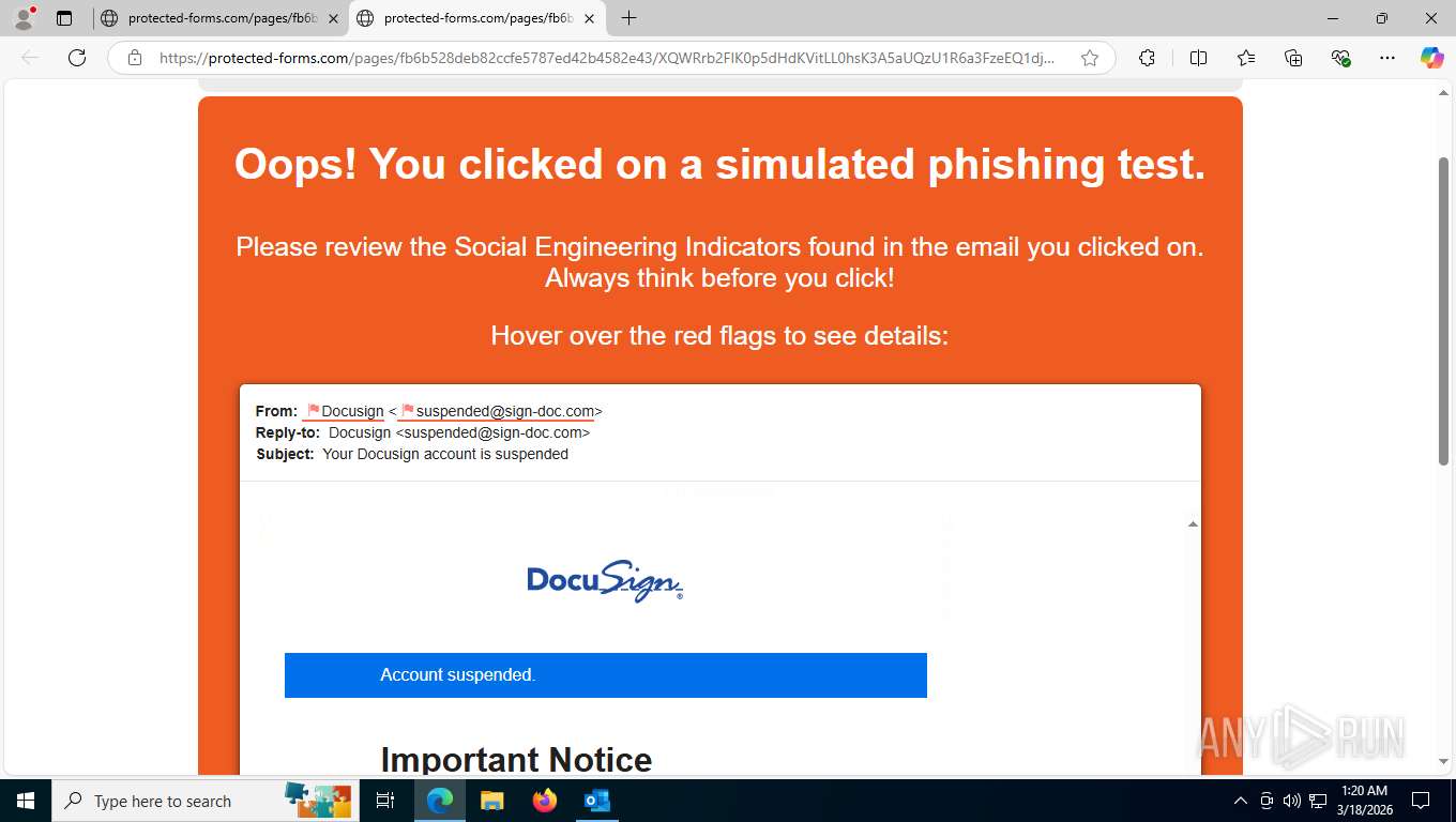 Malware analysis Your Docusign account is suspended.msg Malicious ...