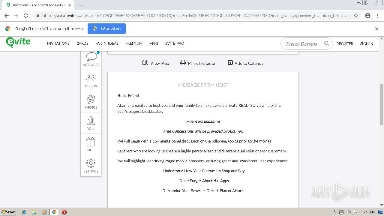 Malware analysis https://www.evite.com/_ct ...