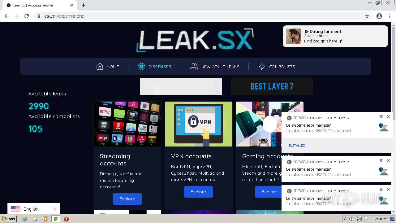 Malware analysis https://leak.sx/ Malicious activity | ANY.RUN - Malware Sandbox Online