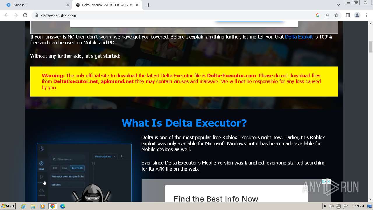 delta roblox executor pc