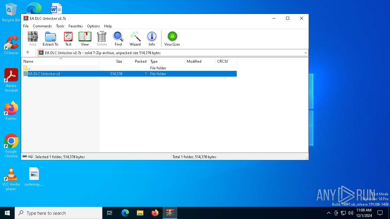 Malware analysis EA DLC Unlocker v2.7z Malicious activity ANY.RUN Malware Sandbox Online