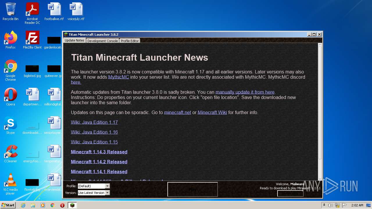 Malware analysis Minecraft%20Launcher.exe Malicious activity