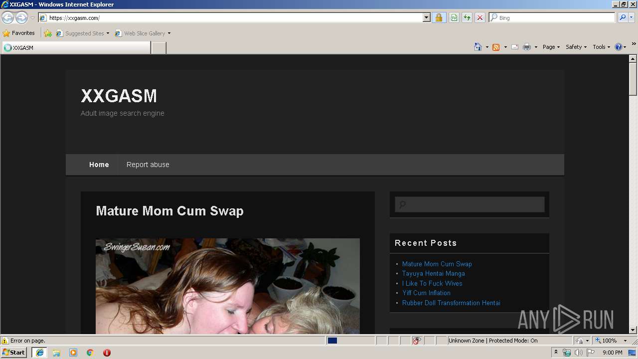 Malware analysis http:xxgasm.com No threats detected | ANY.RUN - Malware  Sandbox Online